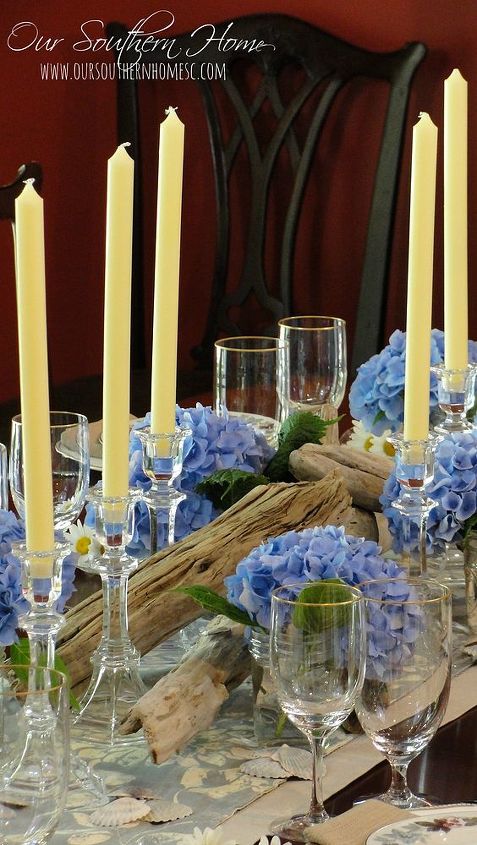 summer dining room, dining room ideas, seasonal holiday decor, If only our hydrangeas bloomed year round
