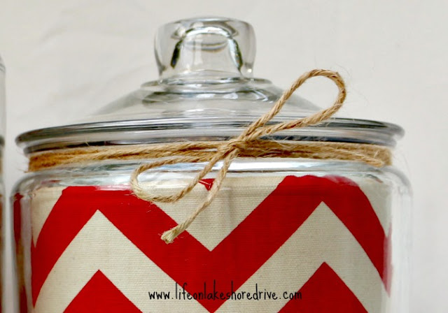 diy chevron lined glass cannisters, crafts, Chevron Lined Glass Cannisters with Twine accents