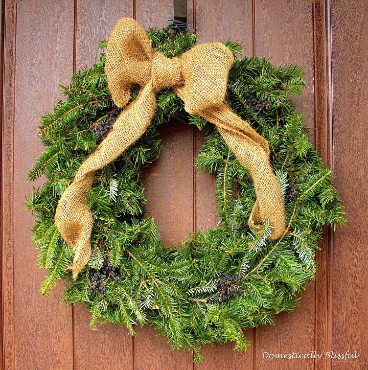 transform an artificial wreath into a christmas wreath, seasonal holiday d cor, Transform an Artificial Wreath into a Christmas Wreath