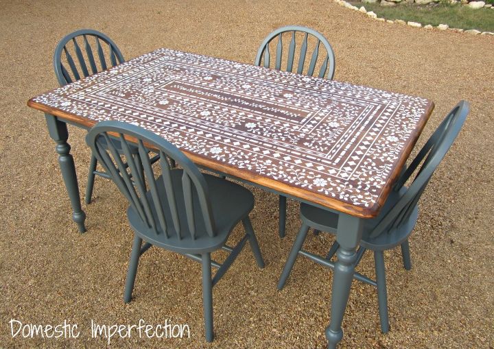 stenciled tables, Indian Inlay table