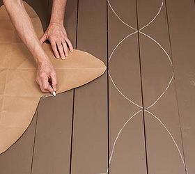 how to paint a design on your porch floor, When the first row is done do the next starting this time with the oval so that the pattern is staggered
