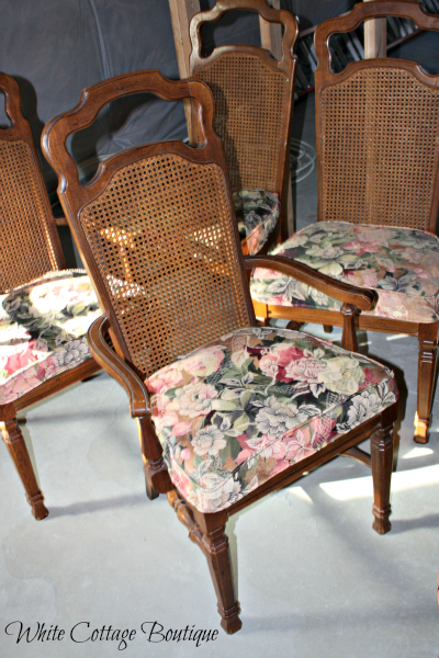 beautiful refinished cane chairs, painted furniture
