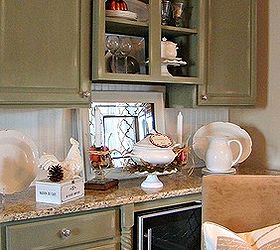our new french country breakfast area, home decor, living room ideas, We also added beadboard to the dry bar backsplash