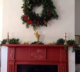 Colonial Christmas wreath created out of fresh evergreen