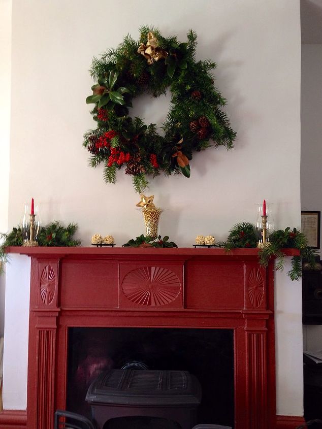 colonial christmas wreath created out of fresh evergreen, christmas decorations, crafts, seasonal holiday decor, wreaths