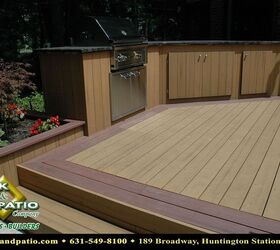 decks decks decks, decks, outdoor living, patio, pool designs, porches, spas, Trex 2 color deck and outdoor kitchen
