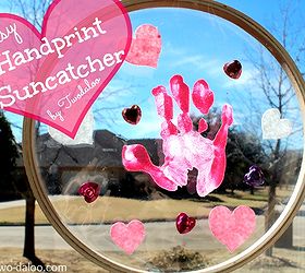 toddler valentine craft handprint suncatcher, crafts, seasonal holiday decor, valentines day ideas