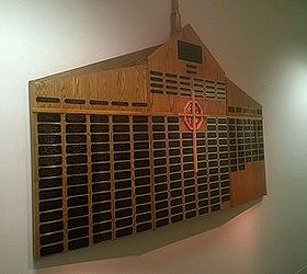 wall display i built for our church a few years back, diy, woodworking projects, This is hung with cabinet hangers because of the weight