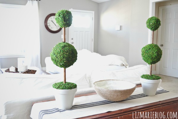 diy moss topiaries, crafts, home decor, Items you will need sheet moss topiary form pots hot glue stain paint optional