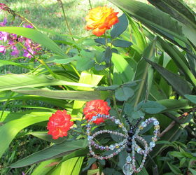 crystal butterfly garden stake, crafts, gardening