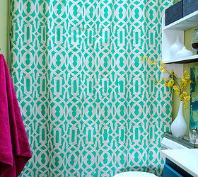 learn how to stencil your shower curtain, crafts, painting
