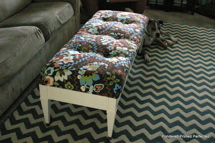 i turned a 1 coffee table into an ottoman, painted furniture