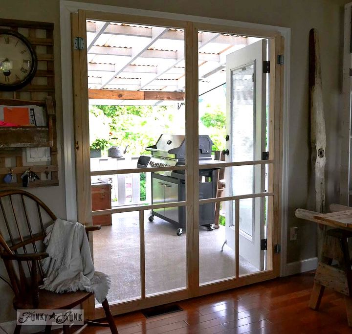 how to screen french doors for only 35 each, doors, Two 35 premade screen doors really give my home a cabin front porch kinda feel I love how they function and I love the look