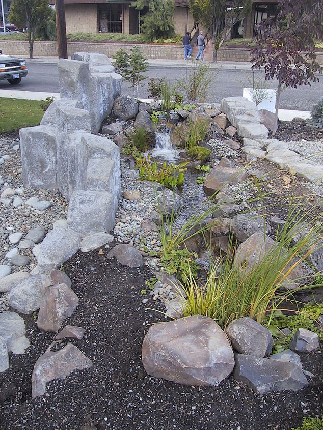 ellensburg chamber of commerce pond less waterfall before and after photos, landscape, outdoor living, ponds water features, August 2005 from the South just finished