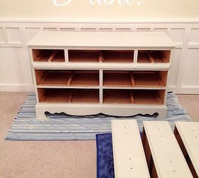 dresser makeover painting tutorial at livelovediy, painted furniture, Ready for primer and coats of paint after getting all the surfaces smoothed out