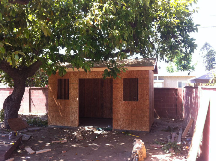 backyard shed build, diy, garages, home improvement, outdoor living