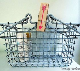 vintage wire baskets, crafts, Finished look Great organization