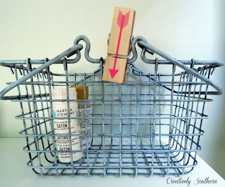 vintage wire baskets, crafts, Finished look Great organization