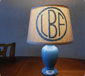 diy monogram lampshade, crafts, home decor, DIY Monogram Lampshade