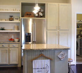 chalk painted kitchen cabinets amp cottage kitchen redo, electrical, home decor, kitchen cabinets, kitchen design, We built a surround for the fridge that tied in to the existing pantry cabinet