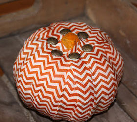 chevron fabric pumpkin, crafts, decoupage
