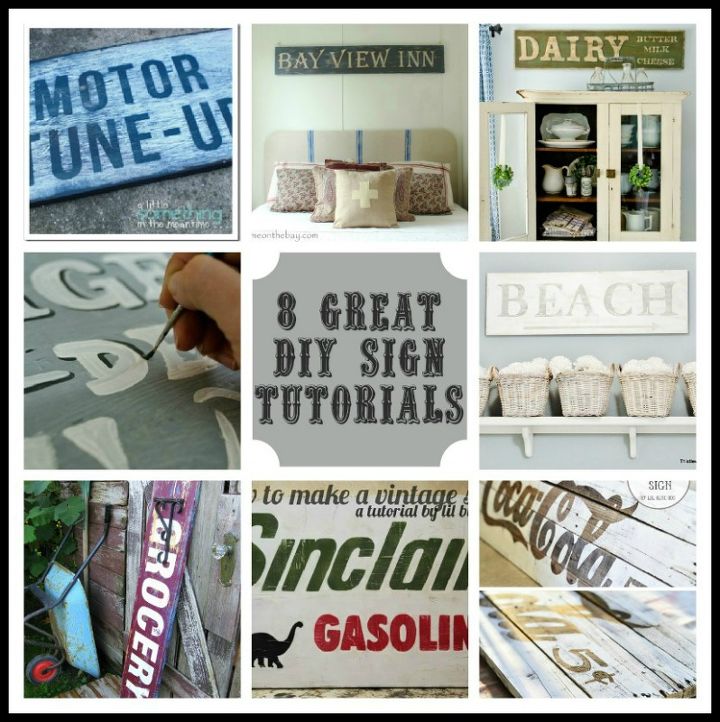 vintage inspired sign tutorial, crafts, See the link on the post for my favorite DIY vintage sign tutorials from other bloggers