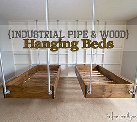 Industrial Wood and Pipe Hanging Beds
