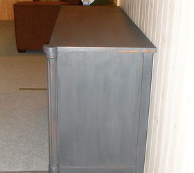 an old buffet becomes a tv console one less piece in a landfill, painted furniture, Side view I love the detailing on this piece