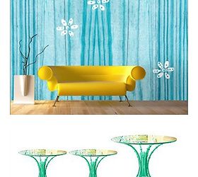 upcycling furniture and wall coverings, home decor, living room ideas, painted furniture, repurposing upcycling, wall decor, Wall coverings and furniture inspired by nature
