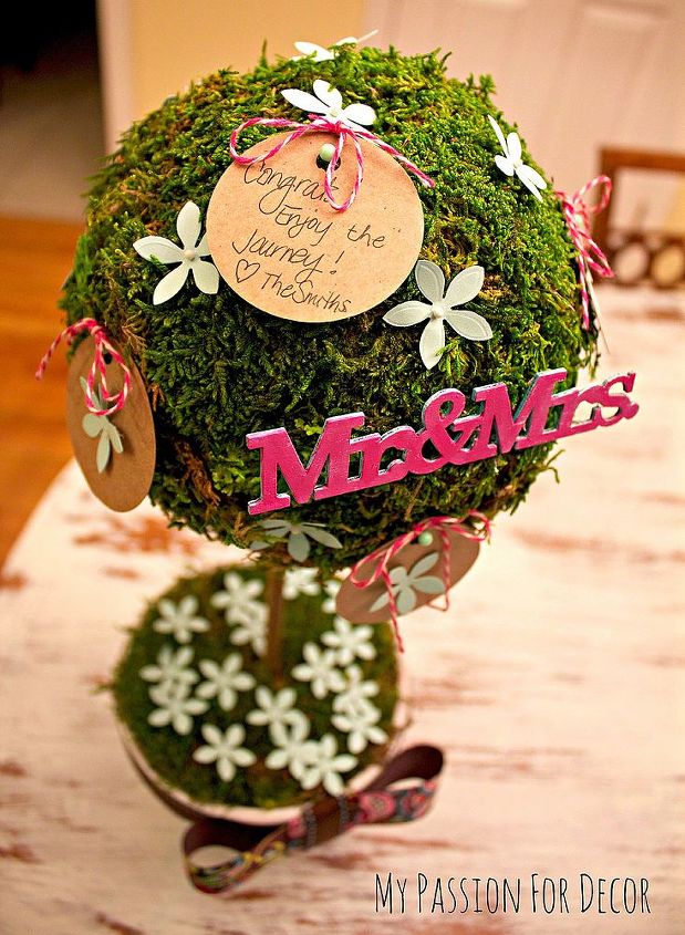 centro de mesa de boda topiary best wishes fiesta de pinterest de michaels