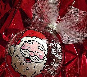 hand painted glass christmas ornaments, christmas decorations, seasonal holiday decor, Babies First Christmas