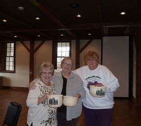 basket weaving class i took and basket i made 11 3 12, crafts, Instructors and me with our finished baskets again theirs are smaller and it all depends on how u wrap all same size but you would not know it