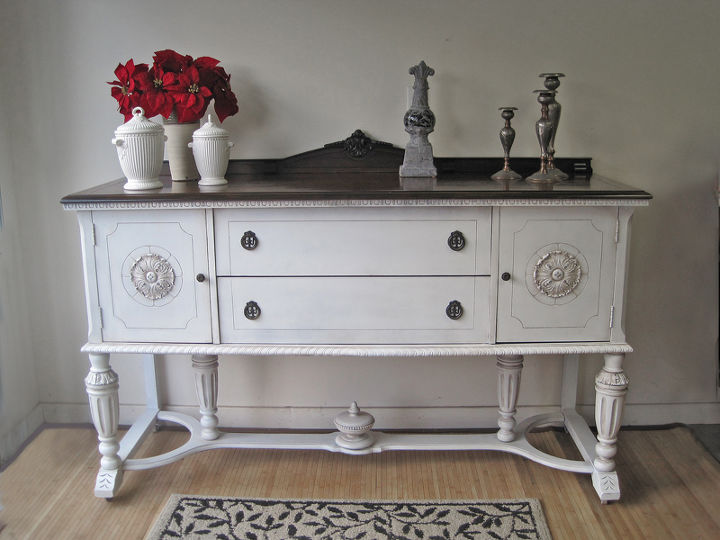 q antique sideboard before and after what would you choose, painted furniture, The After Photo