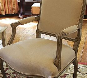 my 10 chair, painted furniture, Drop cloth was used to reupholster the seat and arms