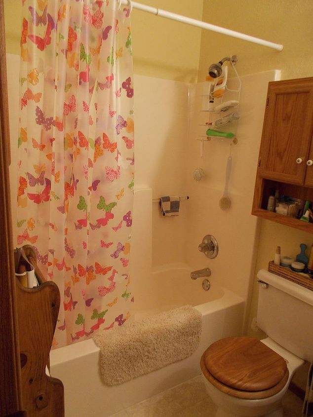 handicap accessible shower, bathroom ideas, Before basic tub with surround