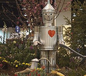 wizard of oz garden with ponds and water features, gardening, outdoor living, ponds water features, Not to worry the Tin Man has a heart