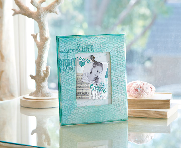 heidi swapp stenciled gift bag, crafts, home decor, painting, Heidi Swapp Altered Wood Frame