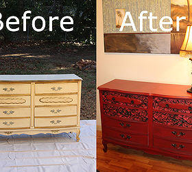 how to decoupage dresser drawer fronts, painted furniture