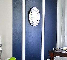 going bold navy blue dining room accent wall, home decor, painting, wall decor, Navy blue accent wall with molding detail