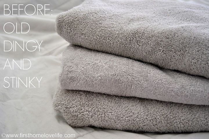 how to restore old dingy and mildewy towels, cleaning tips