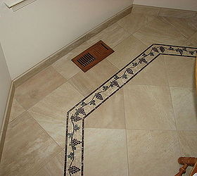 new kitchen floor, flooring, tile flooring, tiling, border follows wall contour