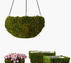 these cute moss baskets are perfect for a spring patio, gardening, outdoor living, Moss Baskets available at jamaligarden com