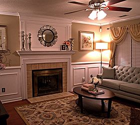 budget living room overhaul, fireplaces mantels, home decor, living room ideas, The two big ticket items in my Living Room Remodel were the Mint Linen Button Tufted Sofa and Transitional Hand Tufted Rug See more Before and After photos as well as the cost breakdown at