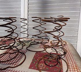 rusty bed spring coils repurposed upcycled, painted furniture, rusty crusty bed spring coils