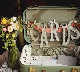 rustic wedding decorations diy style, crafts, home decor, Still speaking of shabby chick and rustic decorations using an old suitcase to hold the greeting cards from the guest is both original and budget friendly