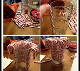 easy candy cane vase, christmas decorations, seasonal holiday decor, Step 1 Glass and gluing of candy canes