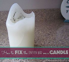 5 minute fix for uneven candle wax, crafts, Before