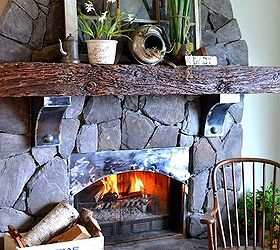 a spring fireplace mantel that never wilts, fireplaces mantels, flowers, home decor, An old window from my parent s farm created the main focal point to this cozy corner