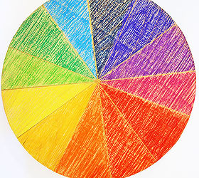 make a color wheel from a wood block, crafts, To add definition to the wheel I outlined each slice with a gold Sharpie