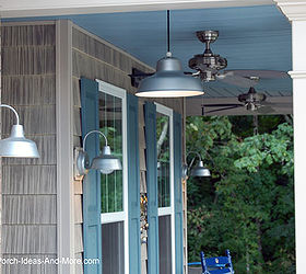 how to swap an old porch light with a hanging pendant, curb appeal, diy, how to, lighting, porches, The barn style pendant echos the other porch lighting